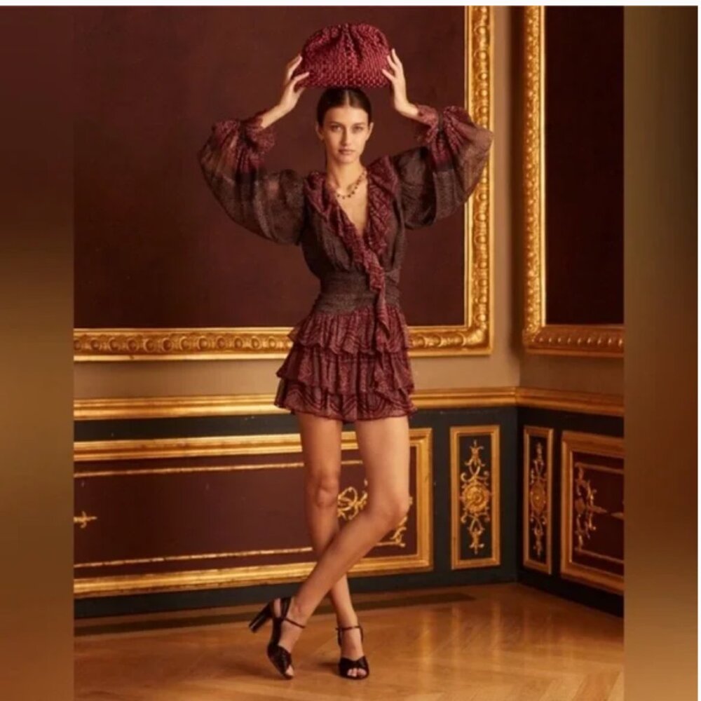 Ulla Johnson Sara Silk Dress Garnet 2 NWT $695